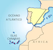 Map showing position of Canary Islands
